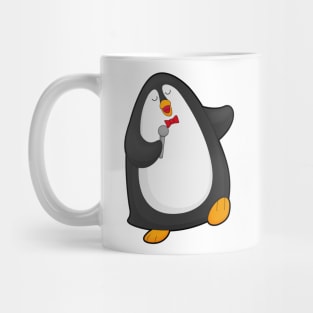 Penguin at Singing with Microphone & Tie Mug